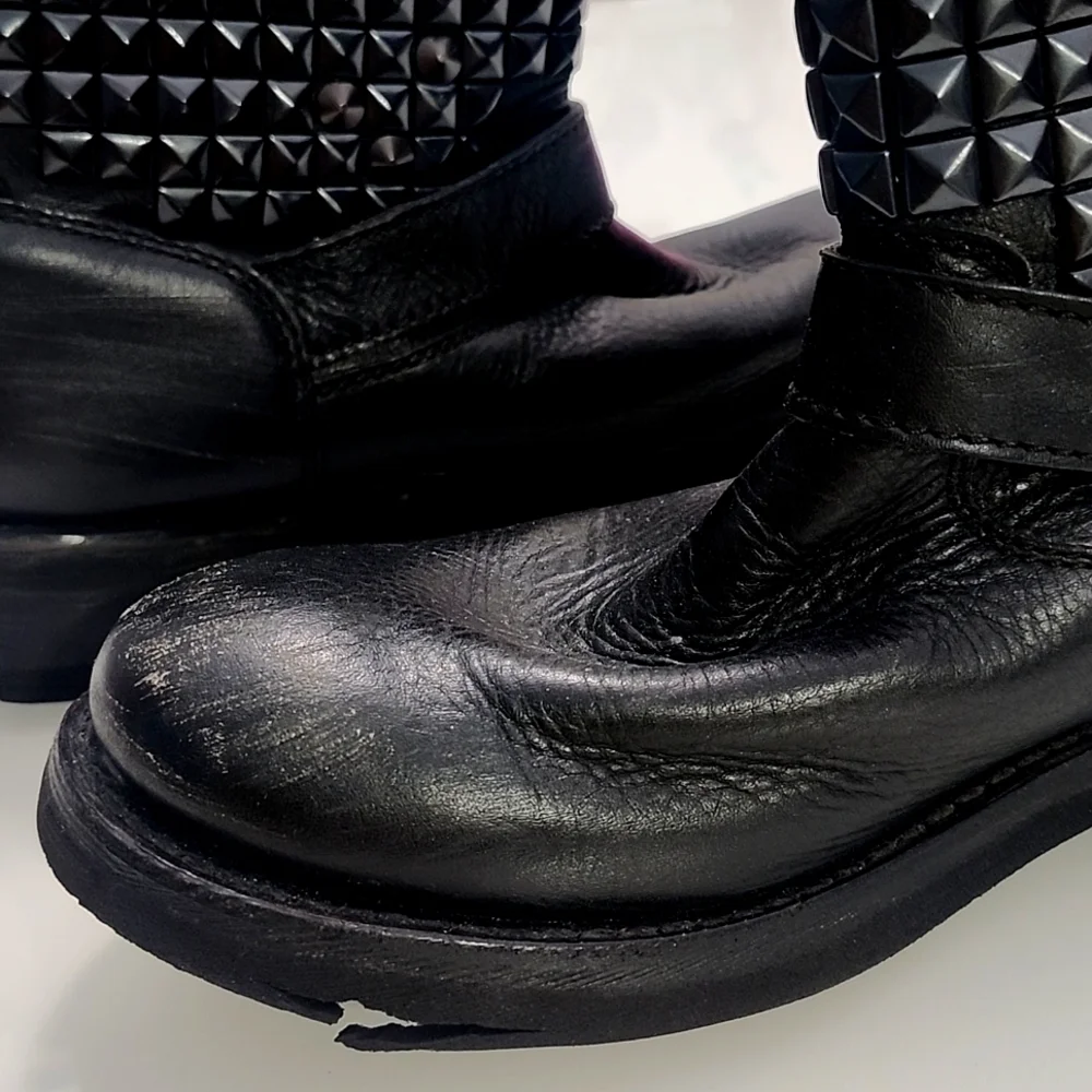 Ash Studded Black Ankle Boots - Picture 15 of 15